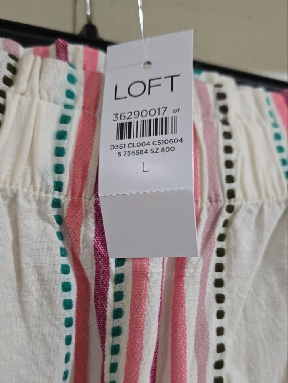 NWT-LOFT Pink Striped Pants - Picture 2 of 9